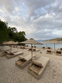 Scenic view of beach against sky