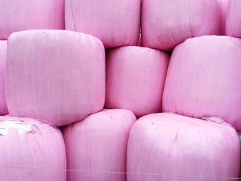 Full frame shot of pink sack