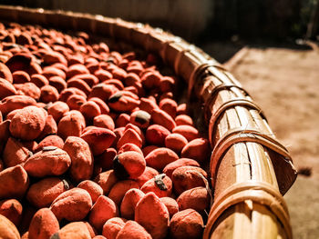 Close-up of food in basket for sale