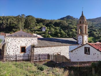 Exterior of old building against clear sky