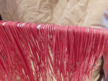 Close-up of pink pasta