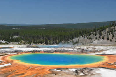 Scenic view of champagne pool against sky