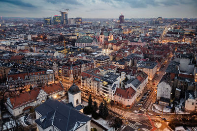 High angle view of cityscape