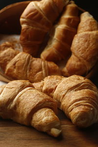 High angle view of bread on table