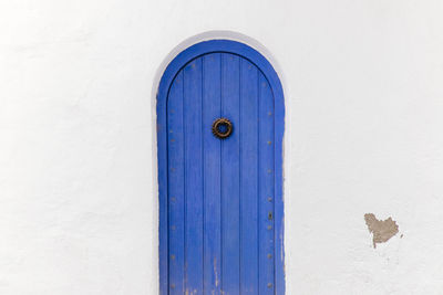 Closed door of building