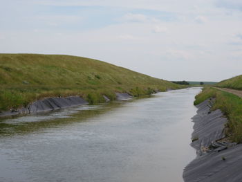 Scenic view of river amidst landscape against sky