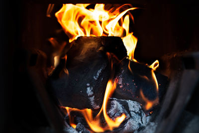 Close-up of bonfire