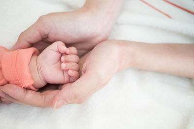 Close-up of baby hands