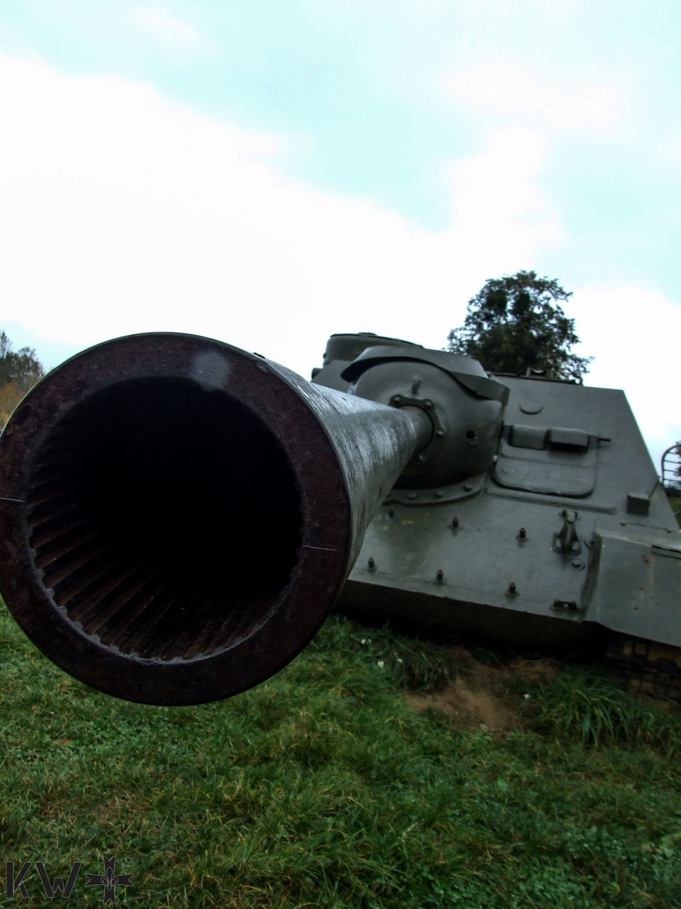 sky, war, grass, weapon, metal, field, history, no people, military, outdoors, day, cannon, nature, airplane, close-up, army