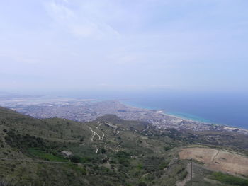 High angle view of landscape against sky