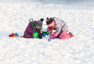 Children playing in snow