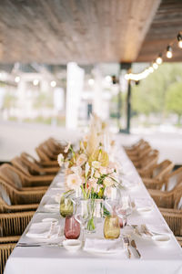 Close-up of place setting