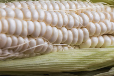 Close-up of stack of white