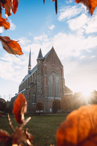 Low angle view of church against sky