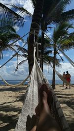 Tourists on beach