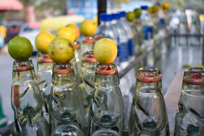 Close-up of fruits on table