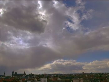 City against cloudy sky