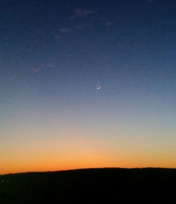 Scenic view of silhouette landscape against sky at night