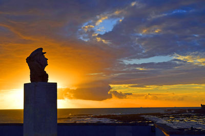 Scenic view of sea at sunset