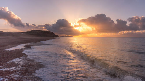 Sunrise on the beach at hengistbury head