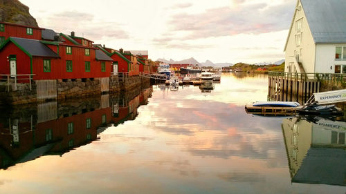View of canal with buildings in background