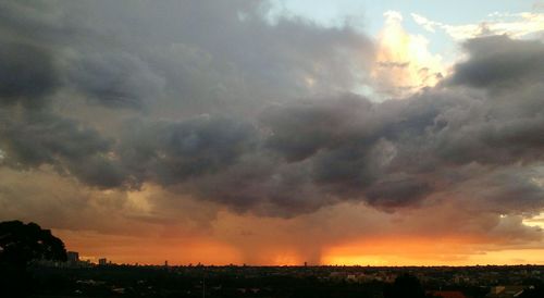 Scenic view of landscape against cloudy sky