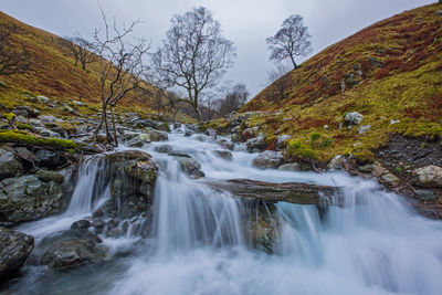 Long exposure of small stream at scafell pike in the lake district