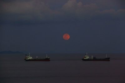 Boats in calm sea