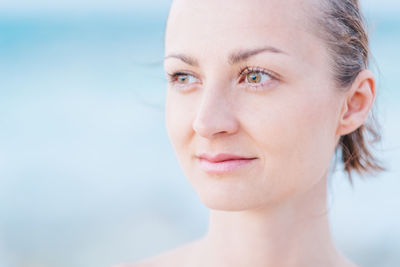 Close-up portrait of young woman