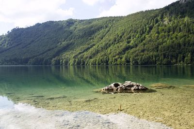 Scenic view of lake against mountain