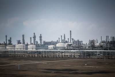 View of factory against sky