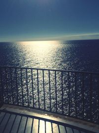 Scenic view of sea against clear sky during sunset