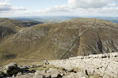 Mourne wall traversing several mountains
