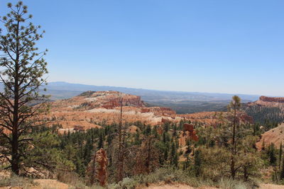 Scenic view of mountains against clear sky