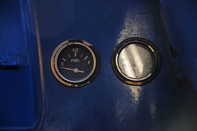 Fuel indicator on the dashboard panel of speedboat