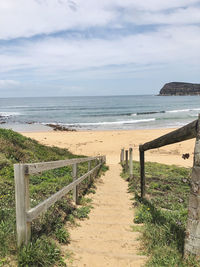 Scenic view of beach against sky