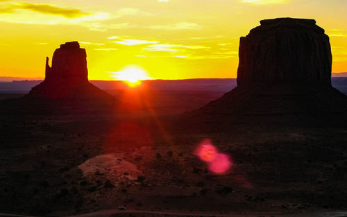 Scenic view of landscape at sunset