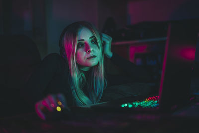 Young woman looking at camera