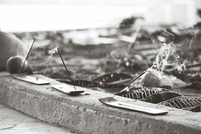 Close-up of food on table