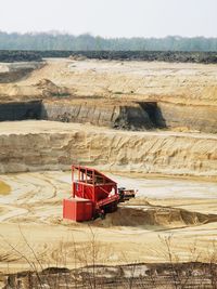 High angle view of landscape against road