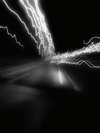 View of illuminated blurred lights