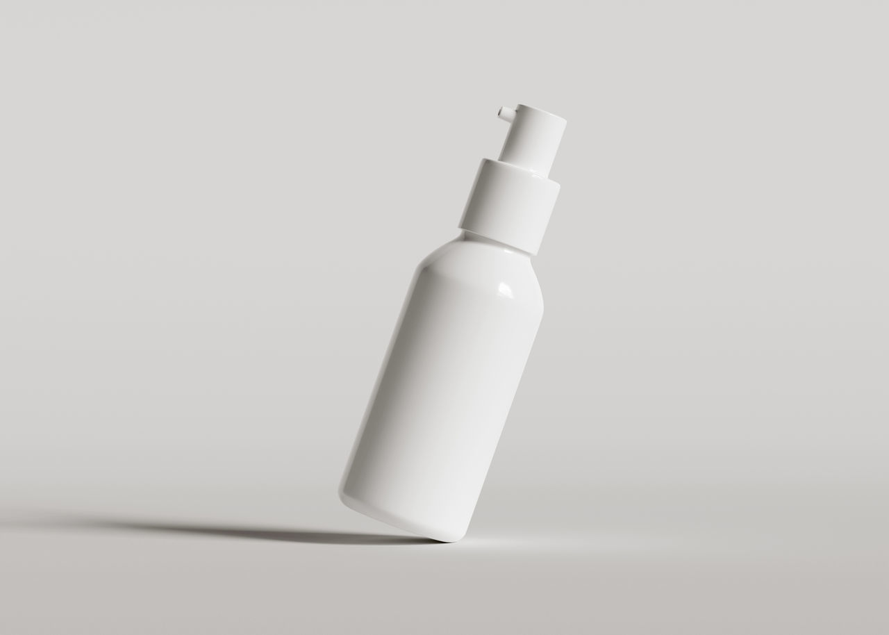 studio shot, single object, indoors, no people, bottle, white background, copy space, close-up, healthcare and medicine, simplicity, cut out, drinkware