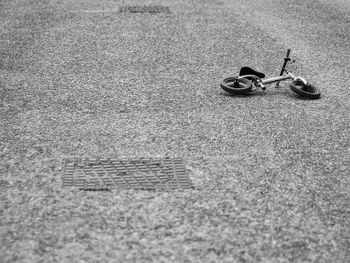 High angle view of bicycle on street