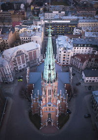 Aerial view of buildings in city