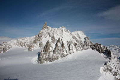 Scenic view of snowcapped mountain against sky