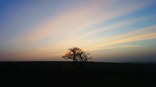 Scenic view of landscape at sunset