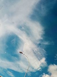 Low angle view of street light against sky