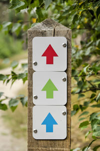 Red, green and blue arrows