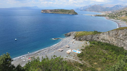 High angle view of calm sea