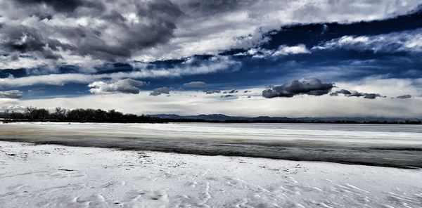 Scenic view of snow covered landscape